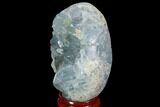 Crystal Filled Celestine (Celestite) Egg Geode - Madagascar #98783-1